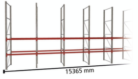 META Portapallet MULTIPAL per 48 pallet, 15365 mm di larghezza, 3 piani di stoccaggio