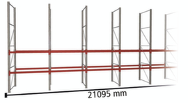 META Portapallet MULTIPAL per 66 pallet, 21095 mm di larghezza, 3 piani di stoccaggio