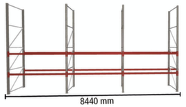 META Portapallet MULTIPAL per 27 pallet, 8440 mm di larghezza, 3 piani di stoccaggio