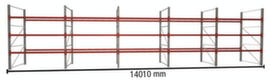 META Portapallet MULTIPAL per 60 pallet, 14010 mm di larghezza, 4 piani di stoccaggio
