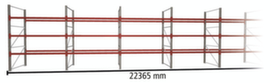 META Portapallet MULTIPAL per 96 pallet, 22365 mm di larghezza, 4 piani di stoccaggio