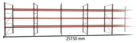 META Portapallet MULTIPAL per 108 pallet, 25150 mm di larghezza, 4 piani di stoccaggio