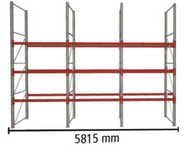 META Portapallet MULTIPAL per 24 pallet, 5815 mm di larghezza, 4 piani di stoccaggio