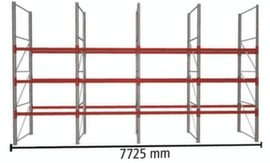META Portapallet MULTIPAL per 32 pallet, 7725 mm di larghezza, 4 piani di stoccaggio
