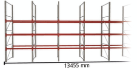 META Portapallet MULTIPAL per 56 pallet, 13455 mm di larghezza, 4 piani di stoccaggio