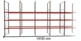META Portapallet MULTIPAL per 80 pallet, 19185 mm di larghezza, 4 piani di stoccaggio