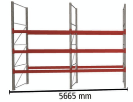META Portapallet MULTIPAL per 24 pallet, 5665 mm di larghezza, 4 piani di stoccaggio
