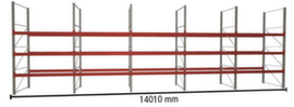 META Portapallet MULTIPAL per 60 pallet, 14010 mm di larghezza, 4 piani di stoccaggio