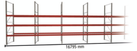 META Portapallet MULTIPAL per 72 pallet, 16795 mm di larghezza, 4 piani di stoccaggio