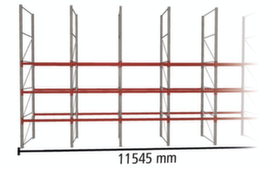 META Portapallet MULTIPAL per 48 pallet, 11545 mm di larghezza, 4 piani di stoccaggio