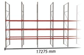 META Portapallet MULTIPAL per 72 pallet, 17275 mm di larghezza, 4 piani di stoccaggio