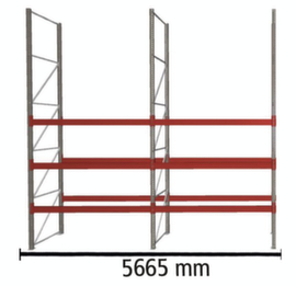 META Portapallet MULTIPAL per 24 pallet, 5665 mm di larghezza, 4 piani di stoccaggio