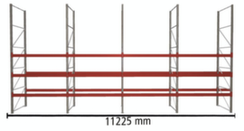 META Portapallet MULTIPAL per 48 pallet, 11225 mm di larghezza, 4 piani di stoccaggio