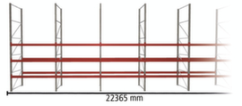 META Portapallet MULTIPAL per 96 pallet, 22365 mm di larghezza, 4 piani di stoccaggio