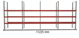 META Portapallet MULTIPAL per 32 pallet, 11225 mm di larghezza, 4 piani di stoccaggio