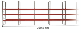 META Portapallet MULTIPAL per 72 pallet, 25150 mm di larghezza, 4 piani di stoccaggio