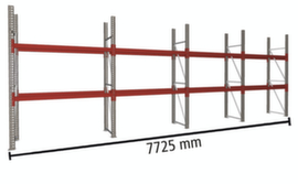 META Portapallet MULTIPAL per 12 pallet, 7725 mm di larghezza, 3 piani di stoccaggio