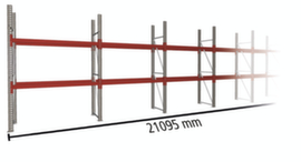 META Portapallet MULTIPAL per 33 pallet, 21095 mm di larghezza, 3 piani di stoccaggio