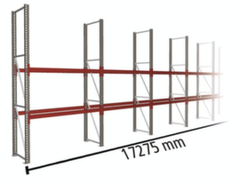 META Portapallet MULTIPAL per 27 pallet, 17275 mm di larghezza, 3 piani di stoccaggio