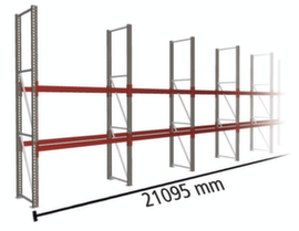META Portapallet MULTIPAL per 33 pallet, 21095 mm di larghezza, 3 piani di stoccaggio