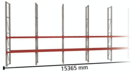 META Portapallet MULTIPAL per 32 pallet, 15365 mm di larghezza, 4 piani di stoccaggio