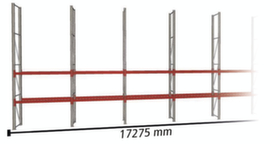 META Portapallet MULTIPAL per 36 pallet, 17275 mm di larghezza, 4 piani di stoccaggio