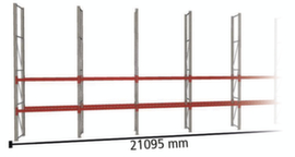 META Portapallet MULTIPAL per 44 pallet, 21095 mm di larghezza, 4 piani di stoccaggio