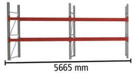 META Portapallet MULTIPAL per 12 pallet, 5665 mm di larghezza, 3 piani di stoccaggio