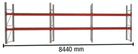 META Portapallet MULTIPAL per 18 pallet, 8440 mm di larghezza, 3 piani di stoccaggio