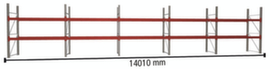 META Portapallet MULTIPAL per 30 pallet, 14010 mm di larghezza, 3 piani di stoccaggio