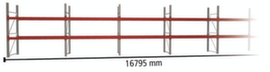 META Portapallet MULTIPAL per 36 pallet, 16795 mm di larghezza, 3 piani di stoccaggio