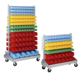 Scaffalatura mobile con contenitori a giorno