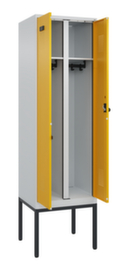 C+P Armadietto bianco e nero Evolo PLUS con doppio scomparto e telaio di base